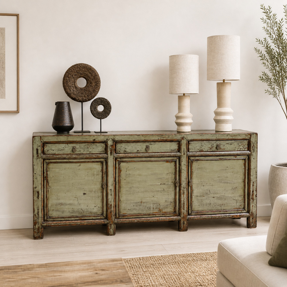 Authentiek oud chinees dressoir met 3 lade en 3 deuren