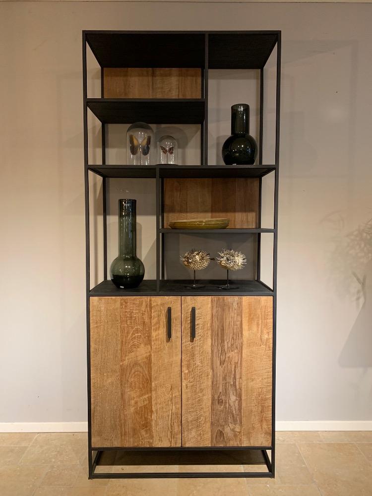 Boekenkast teak 2 deurs 