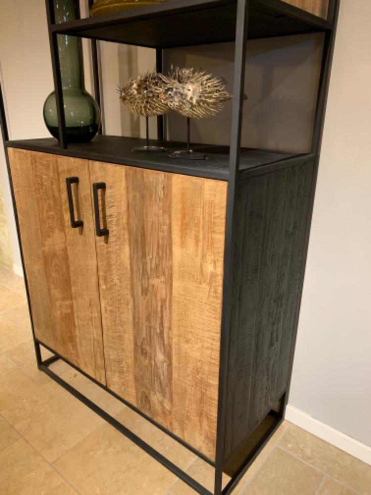 Boekenkast teak 2 deurs 