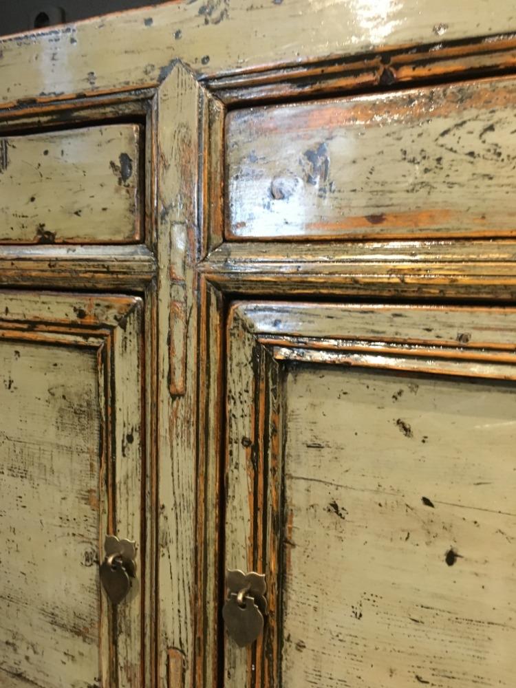 Dressoir hoogglans groen, 3 deurs en 3 lade