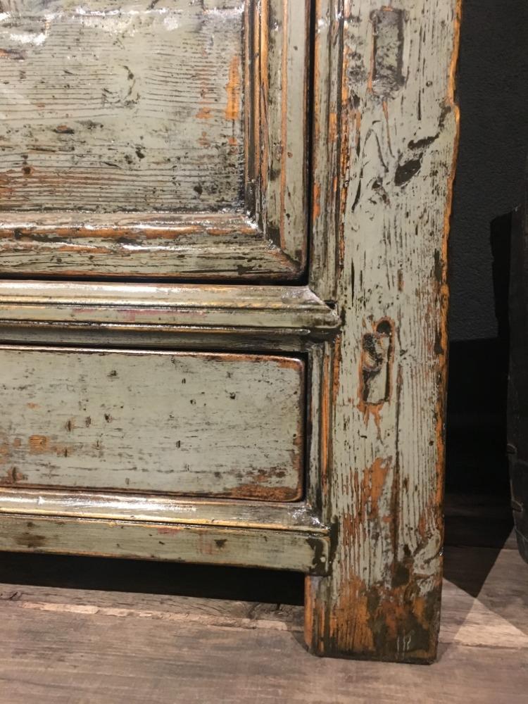 Dressoir hoogglans groen, 3 deurs en 3 lade