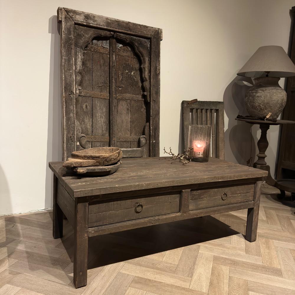 Driftwood salontafel met 2 lades