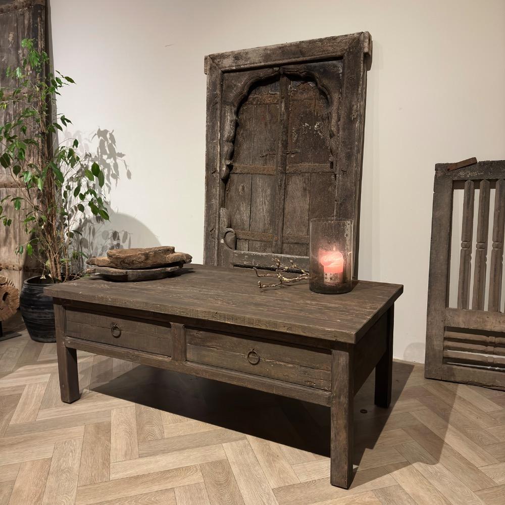 Driftwood salontafel met 2 lades