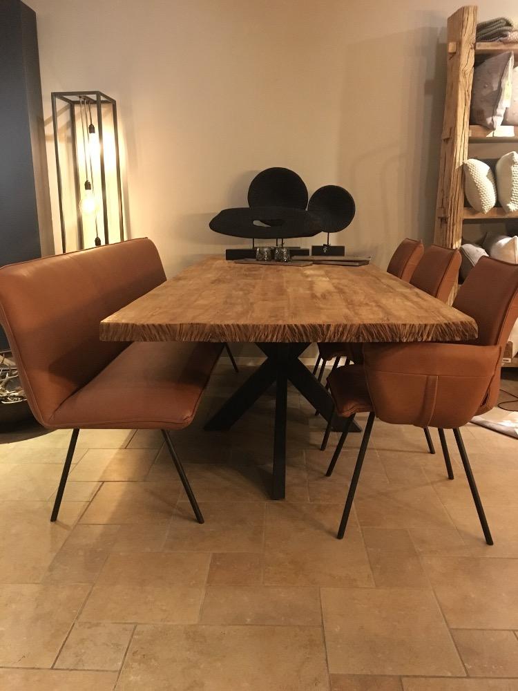 Eettafel teak met spinpoot