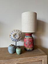 Gave beschilderde melkpot Tafellamp incl kap