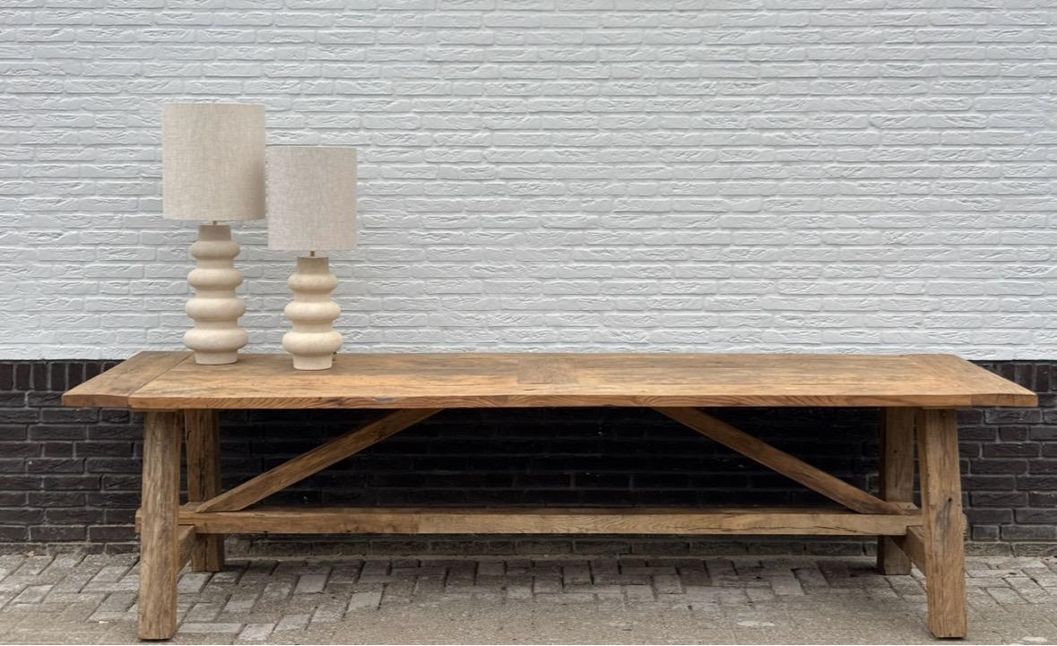 Gave robuuste eiken kloostertafel