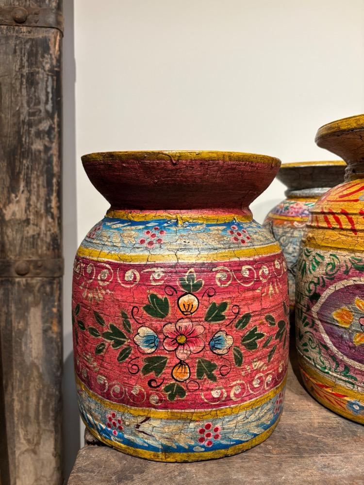 Handbeschilderde melkpotten groot