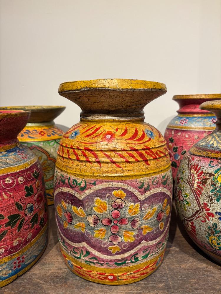 Handbeschilderde melkpotten groot