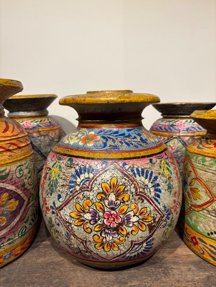 Handbeschilderde melkpotten groot