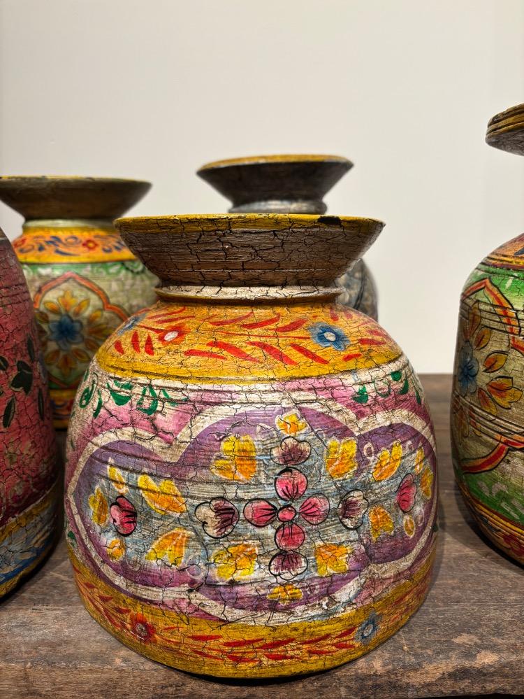 Handbeschilderde melkpotten groot