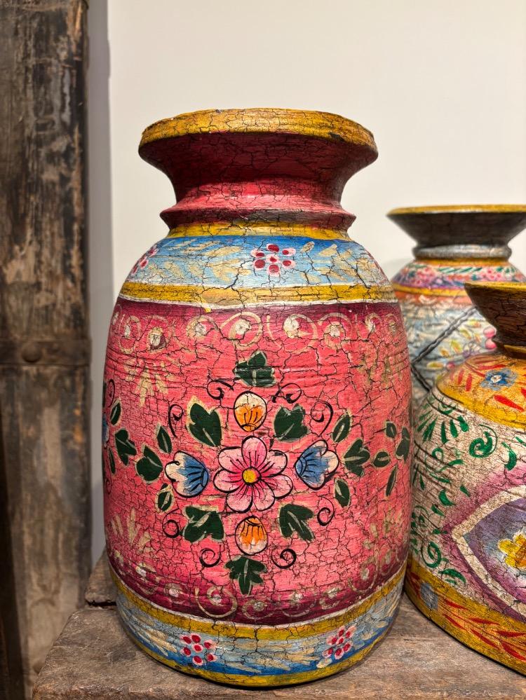 Handbeschilderde melkpotten groot