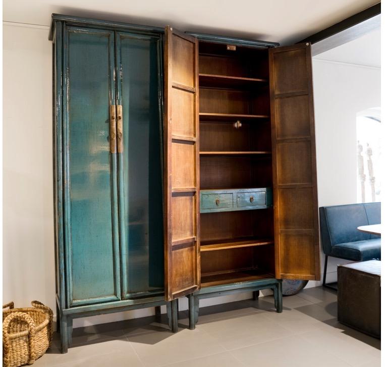 Hoogglans 2 deurskast Babs Petrol