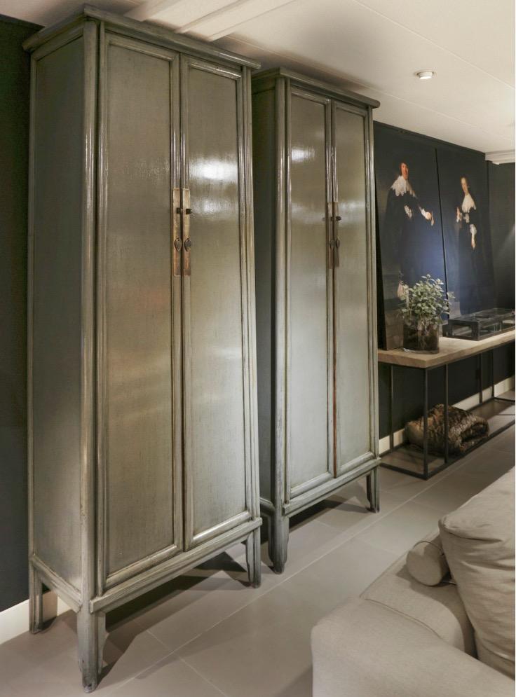 Hoogglans 2 deurskast Babs donker groen