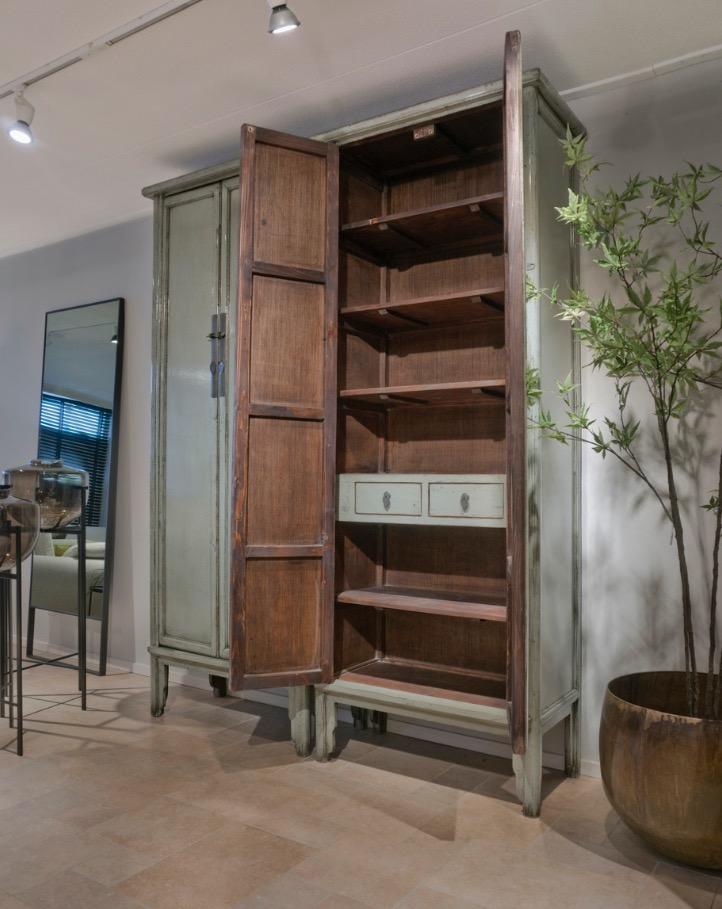 Hoogglans 2 deurskast Babs donker groen