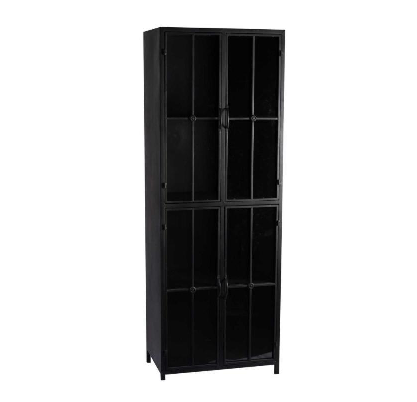 Mooie PTMD Cave black iron cabinet high