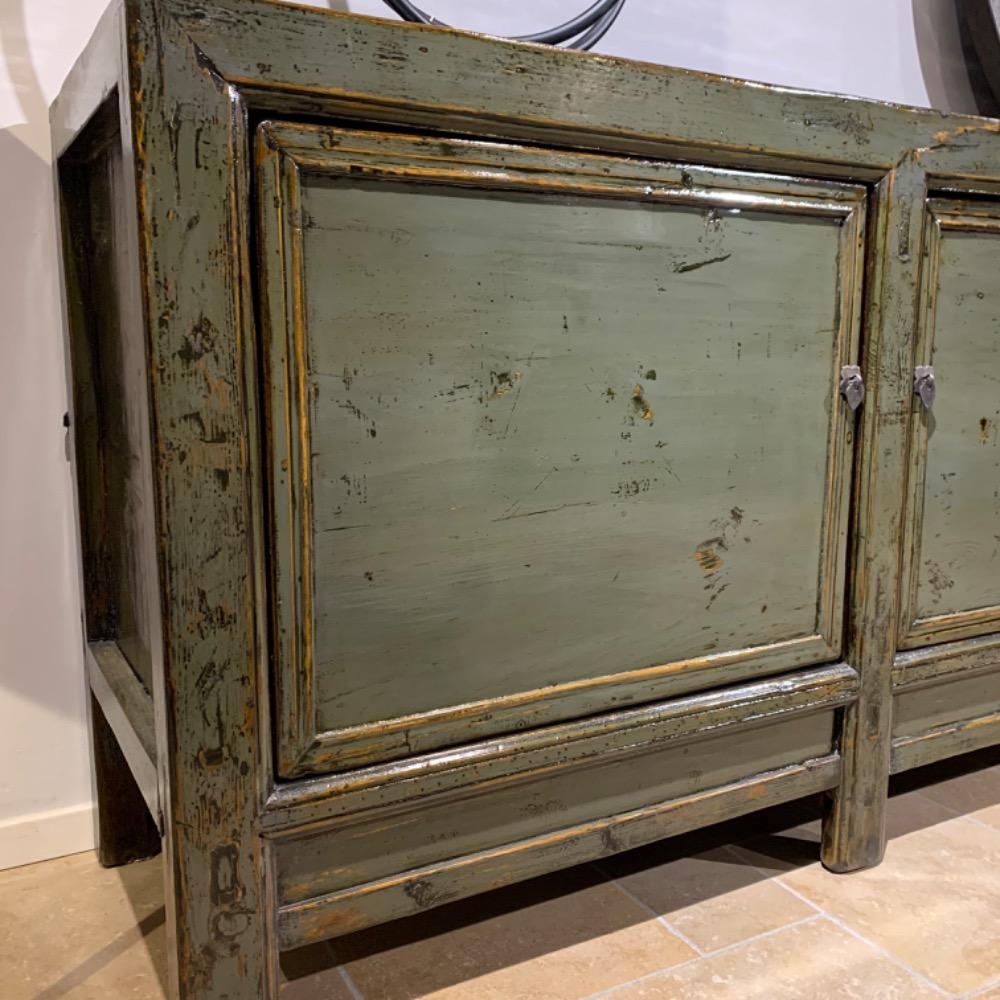 Oud Chinees hoogglans dressoir 3 deurs groen