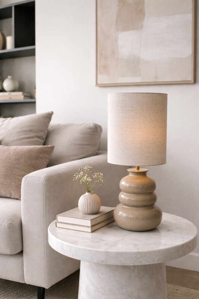 Tafellamp Bo small met linnenkap 