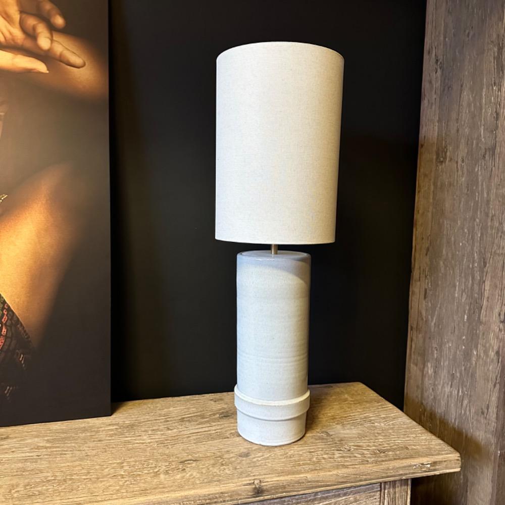 Tafellamp cilinder off white met kap groot