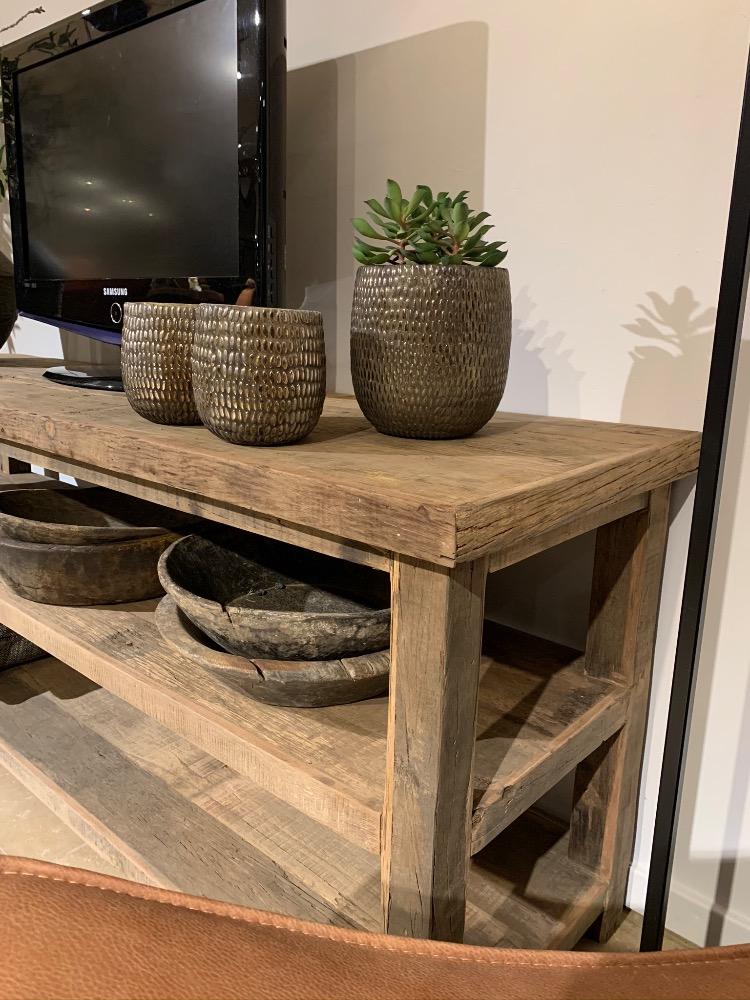Tv dressoir 2 legplanken oud hout 