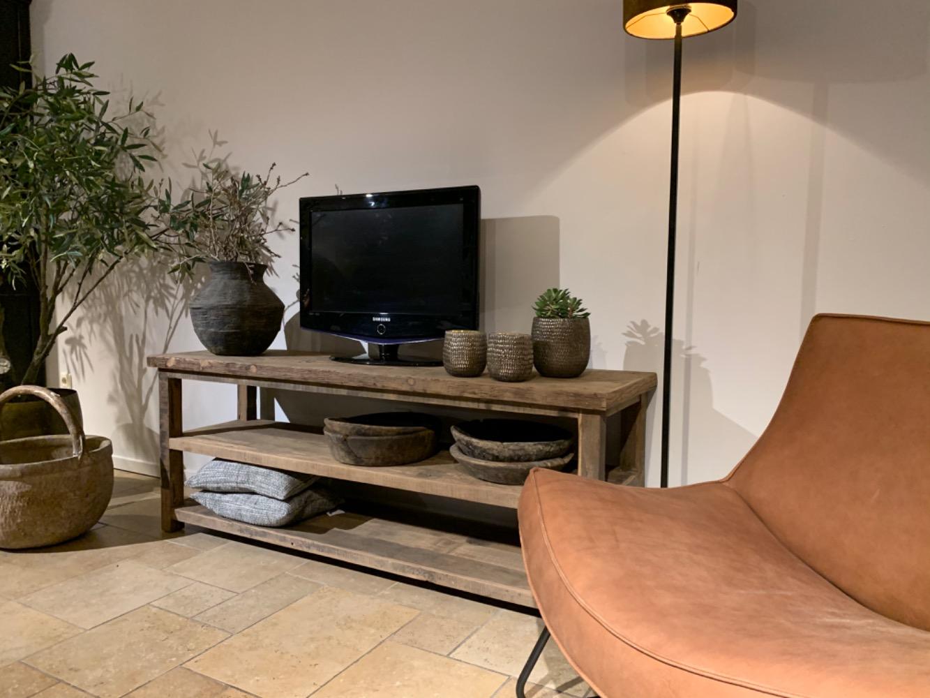 Tv dressoir 2 legplanken oud hout 