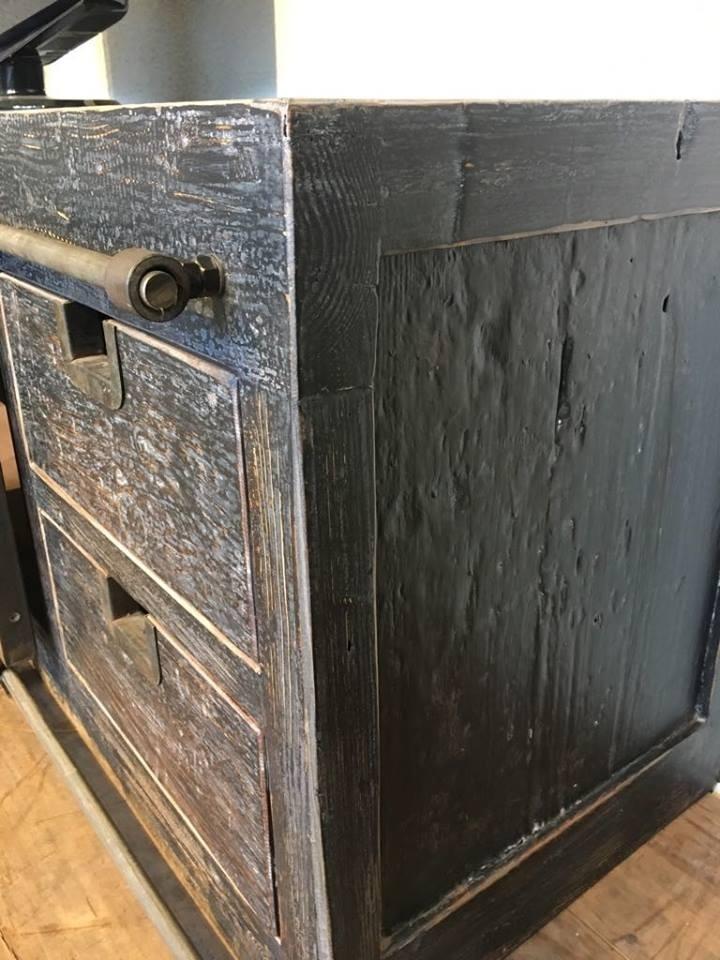 tv kast schuifdeuren oud zwart