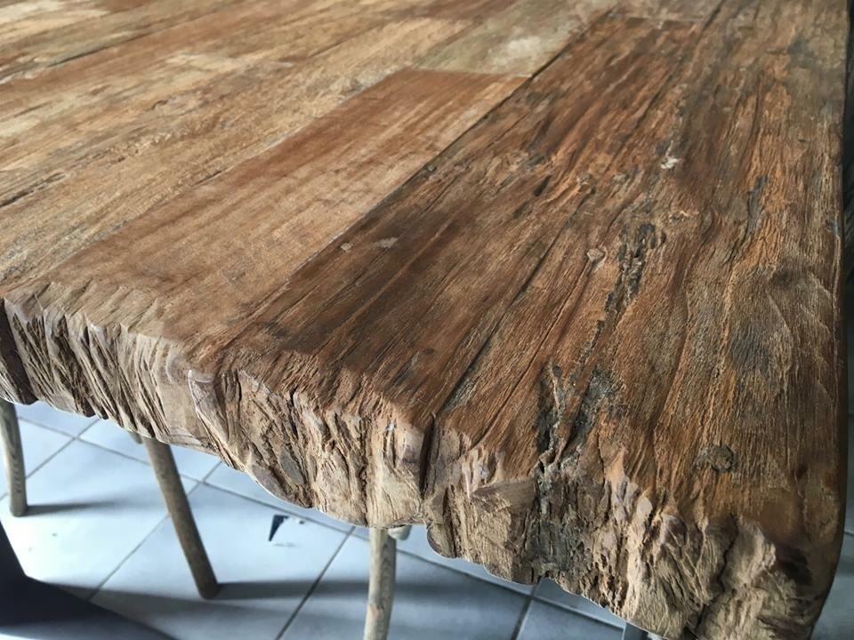 Tv kast uitschuif teak/ ijzer 