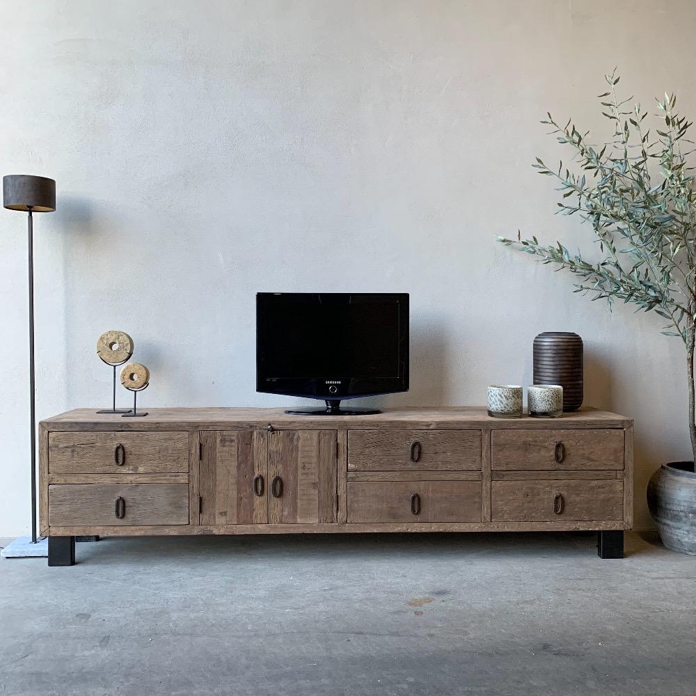 Tv meubel “ Lotte “  oud hout  240cm 