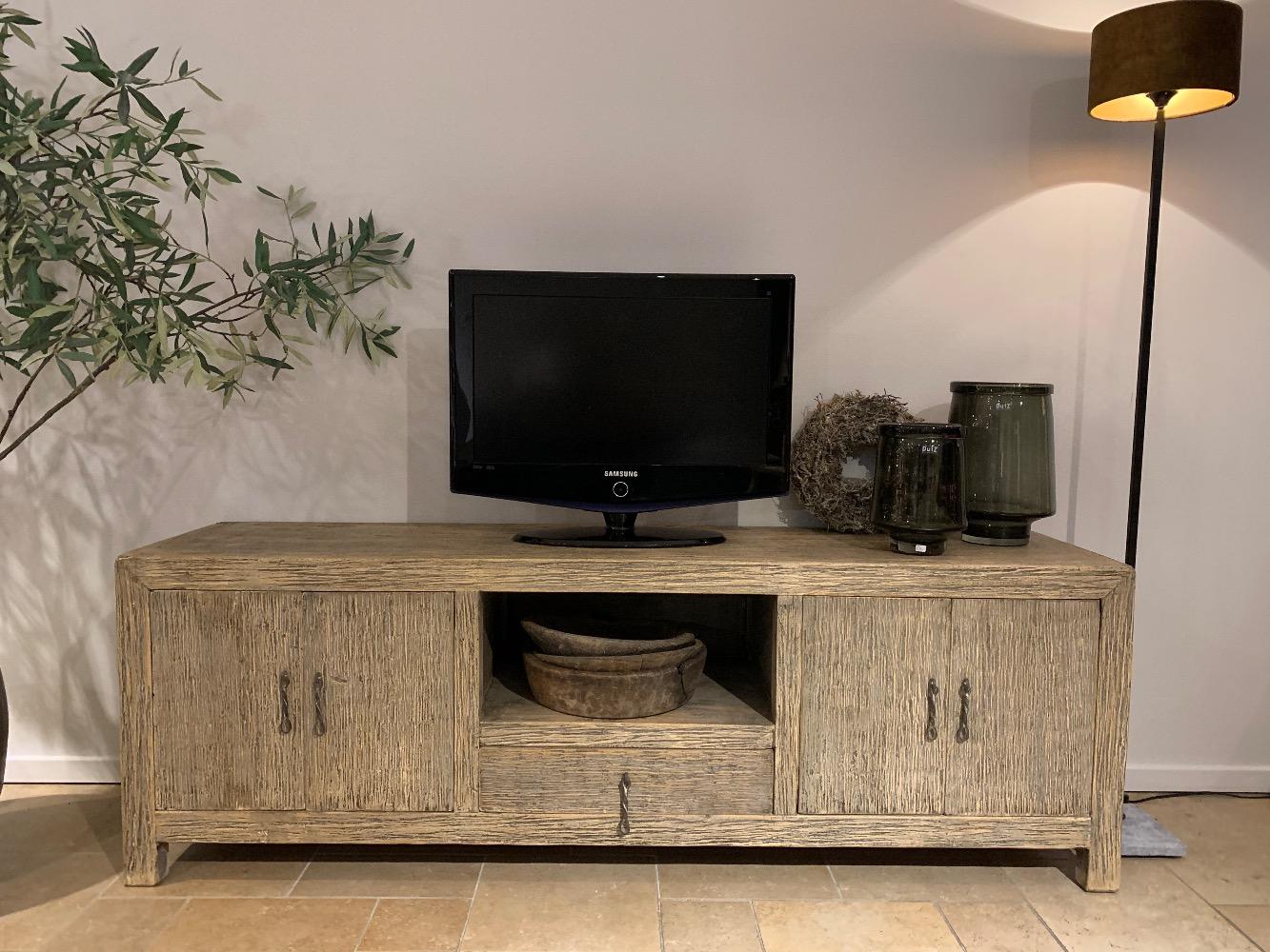 Tv meubel Joep , oud verweerd elm