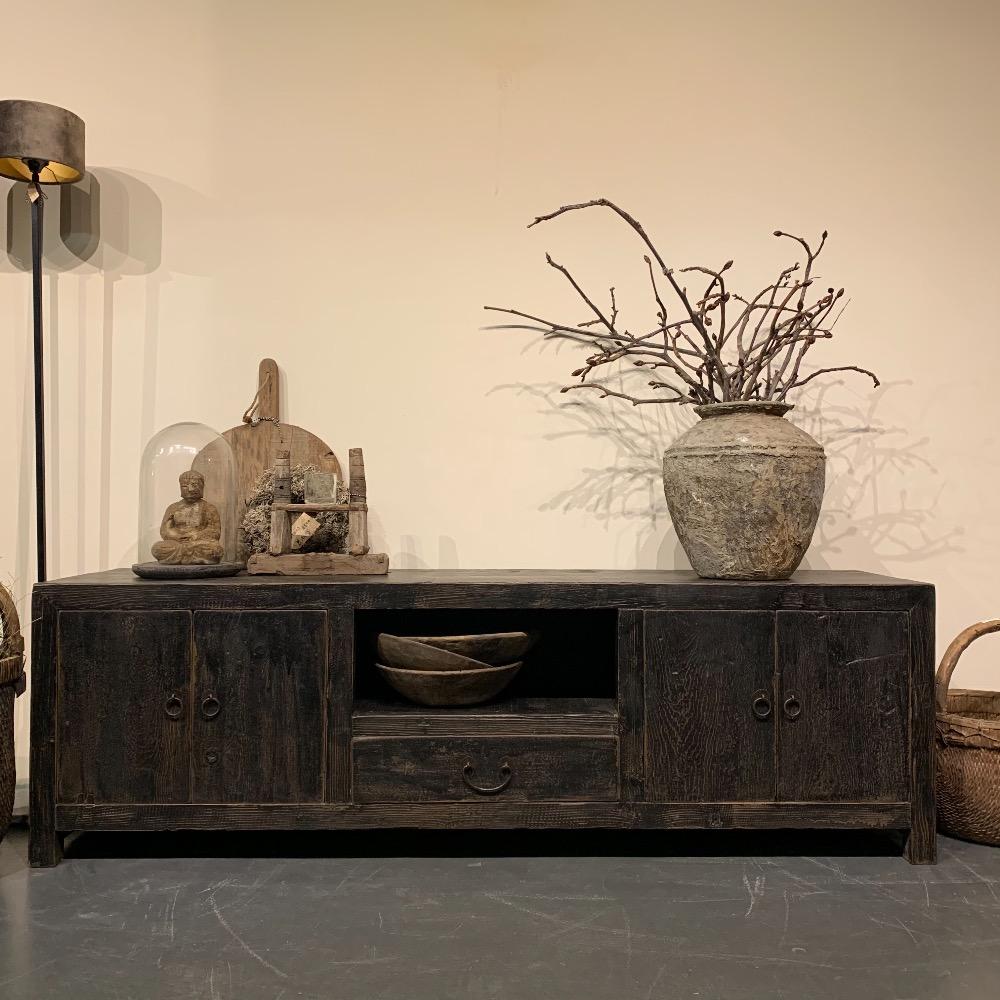 Tv kast  elm oud zwart 