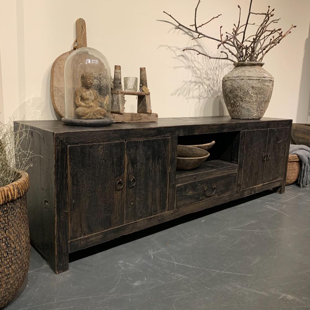 Tv kast  elm oud zwart 