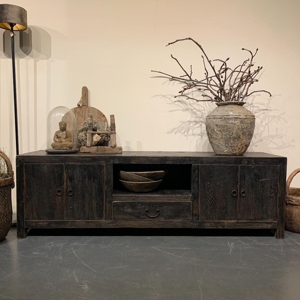Tv kast  elm oud zwart 