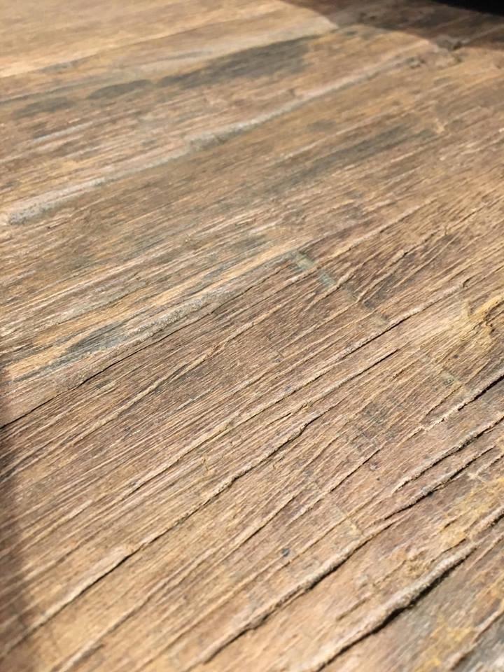 Tv meubel oud hout ijzer onderstel