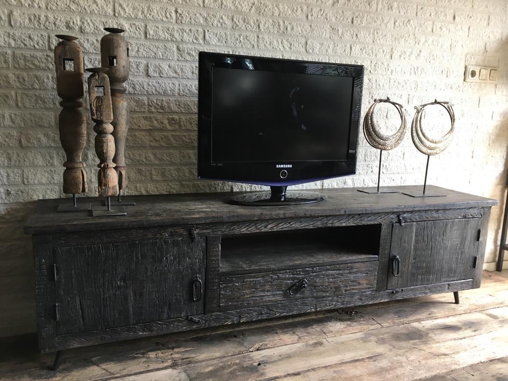 Tv meubel oud zwart