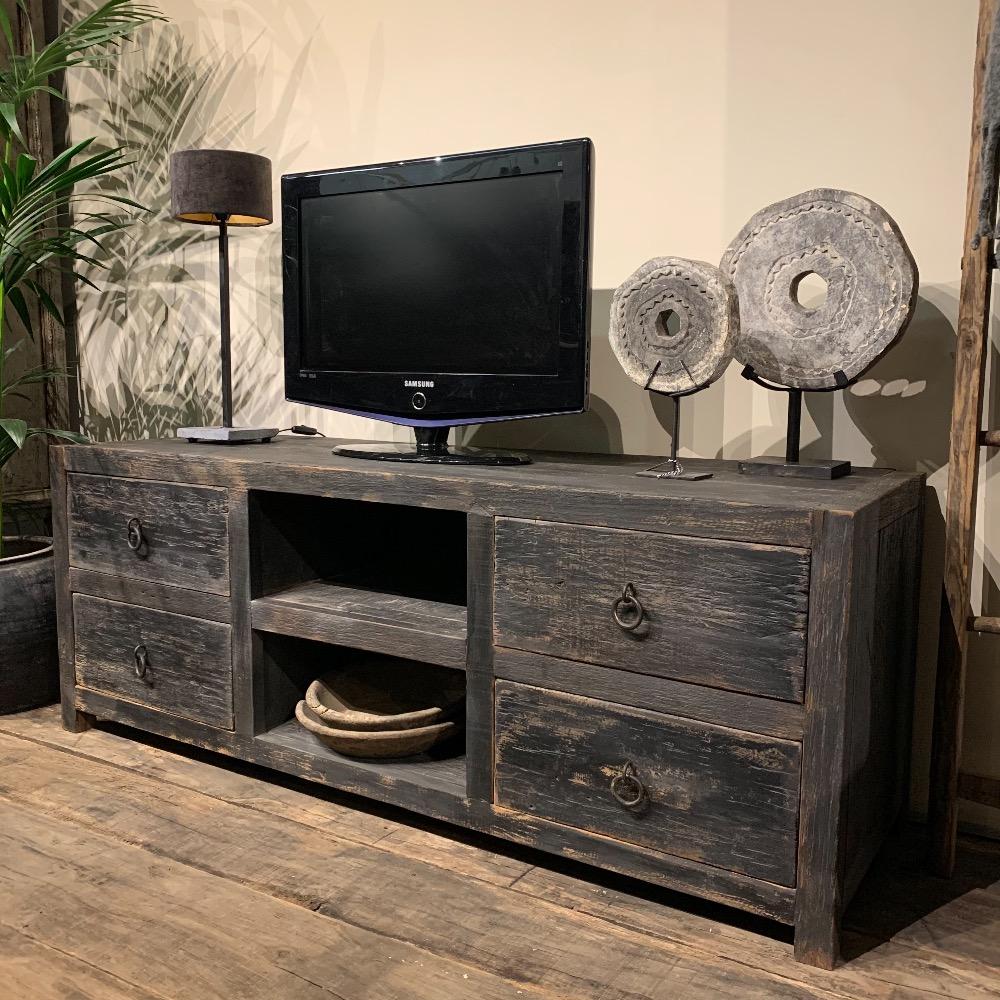 Tv meubel oud zwart