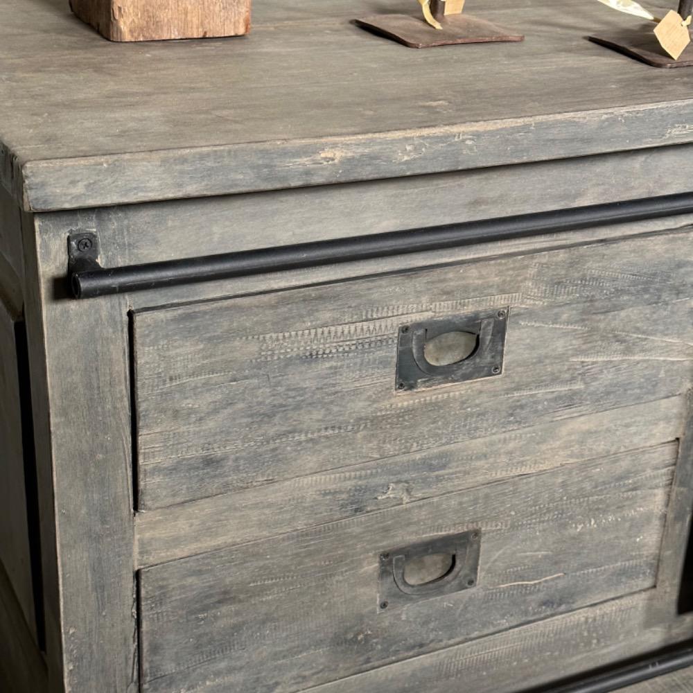 Tv meubel teak vergrijst Floris 200 cm 