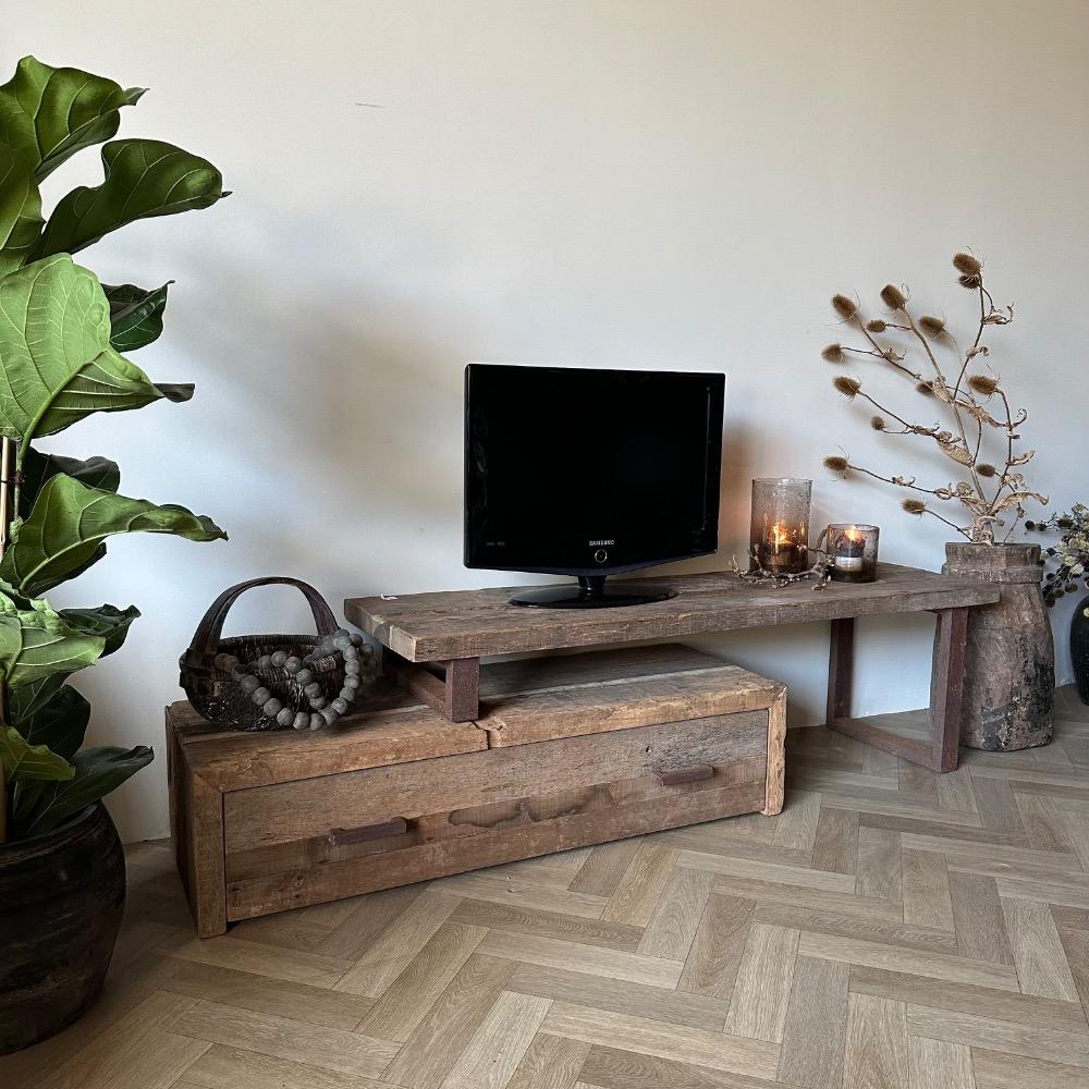 Tv meubel uitschuif met 1 lade 