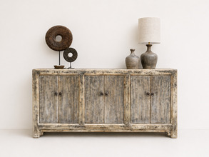 Uniek authentiek chinees dressoir met 6 deuren