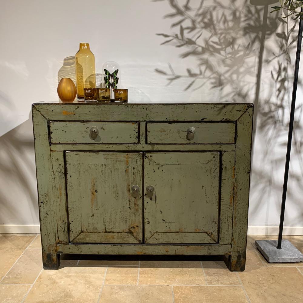 Uniek hoogglans jade groen dressoir xs
