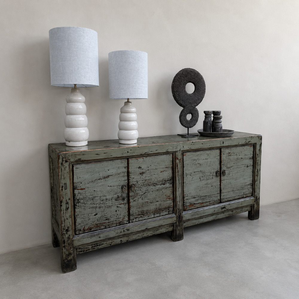 Unieke authentieke hoogglans chinees dressoir 