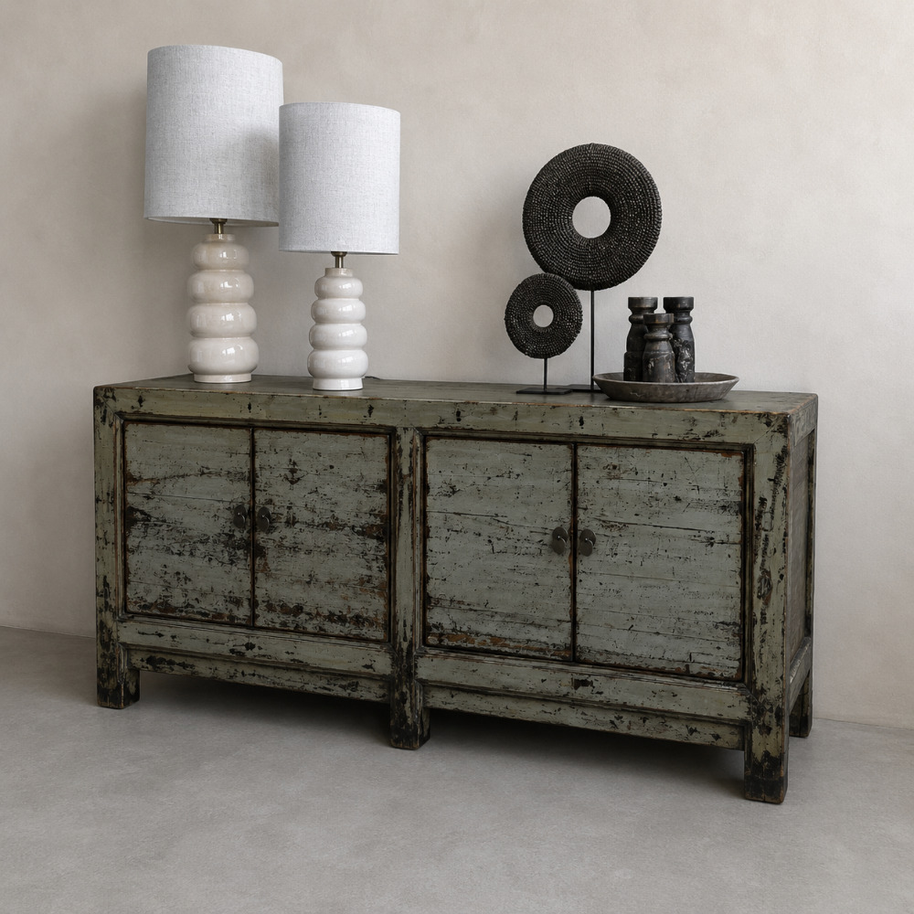 Unieke authentieke hoogglans chinees dressoir 