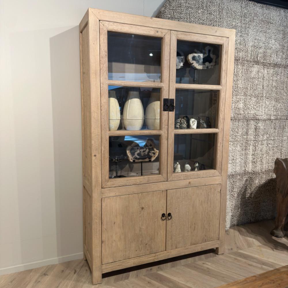 Vitrinekast Britt oud Elm 