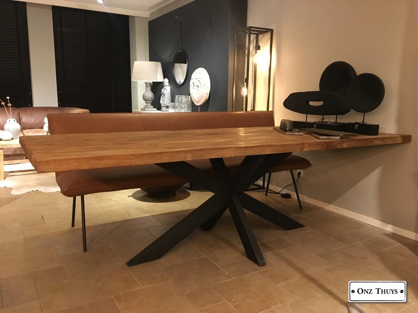 Eettafel teak met spinpoot - Tafels - Onz