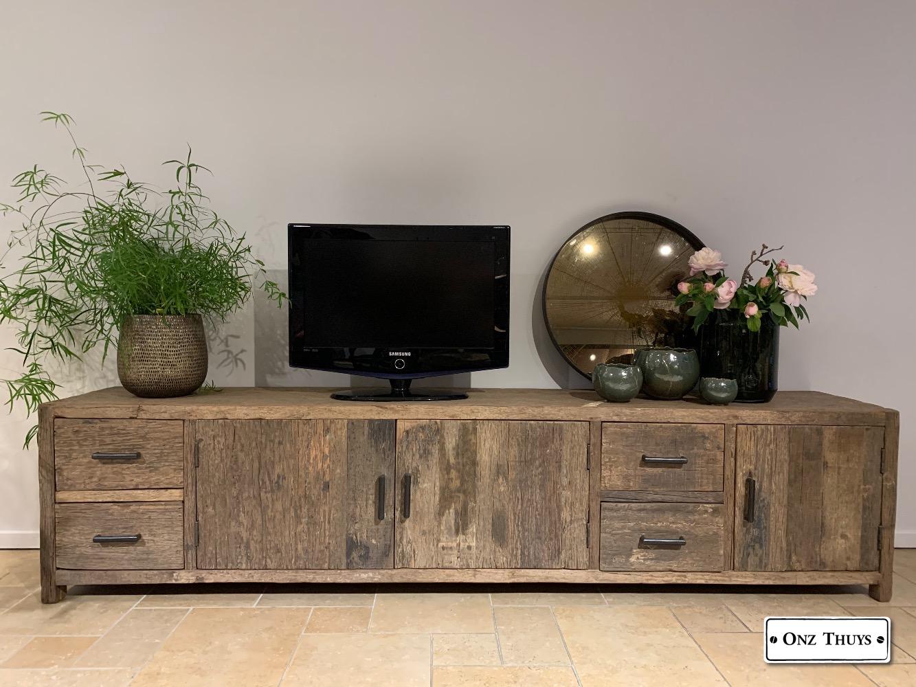 magnetron Bestaan atomair Tv meubel oud hout XL - Kasten - Onz Thuys